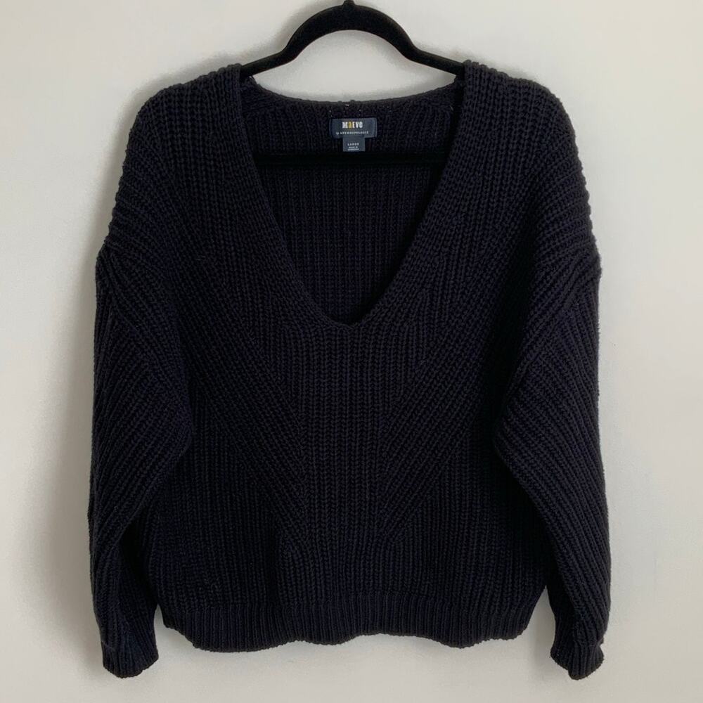 Maeve Anthropologie V neck knit sweater size women's‎ large